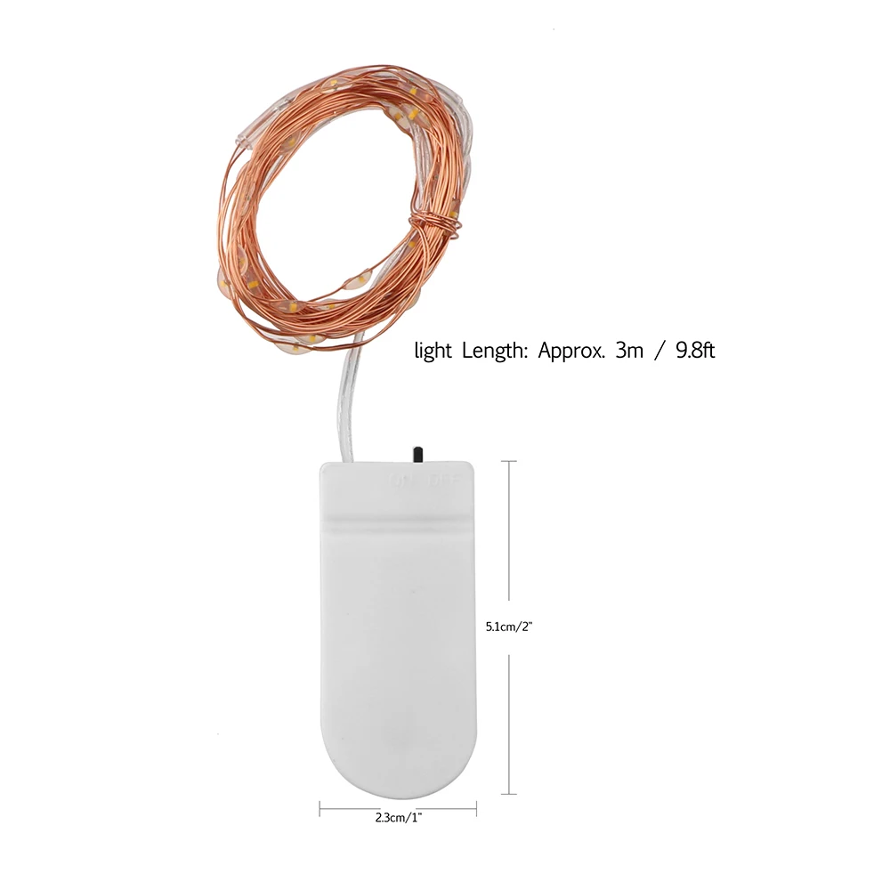 3 м 30 Новогодняя Рождественская гирлянда водонепроницаемая медная проволока