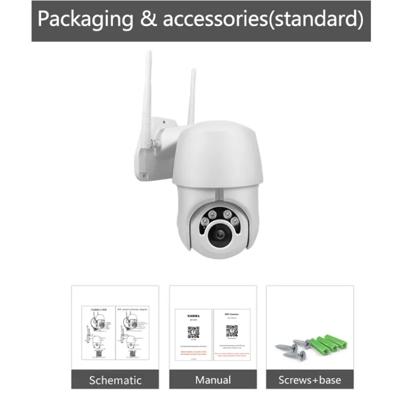 Беспроводная охранная CCTV камера HD 1080P Wifi PTZ IP ИК наружная Водонепроницаемая
