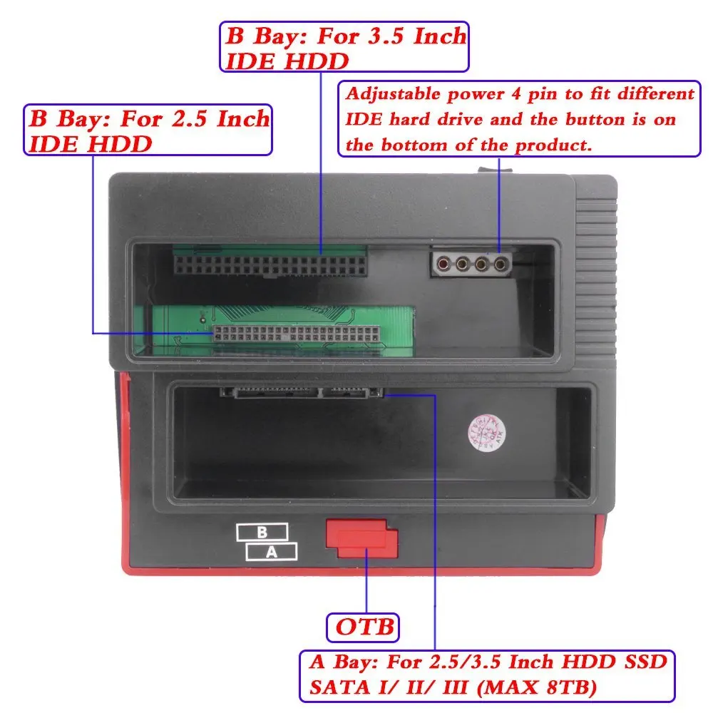 Док станция для жесткого диска с двумя слотами USB 2 0 на SATA IDE кардридером и портами