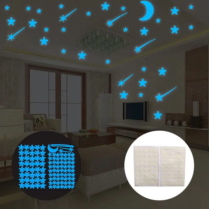 103 шт. светящиеся в темноте флуоресцентные наклейки на стену|Наклейки стену| |