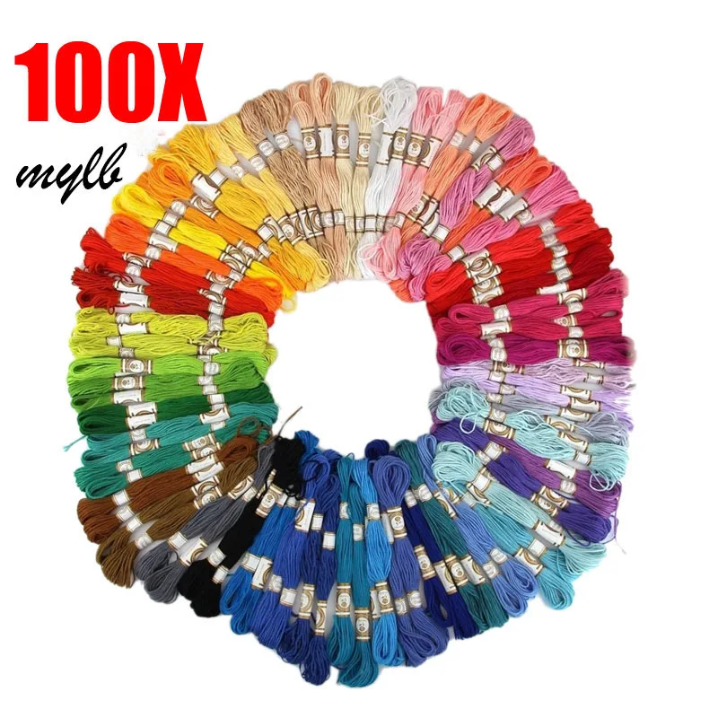 Mylb 50 шт/100 шт случайный цвет вышивки крестиком хлопок вышивка нить Швейные шпажки
