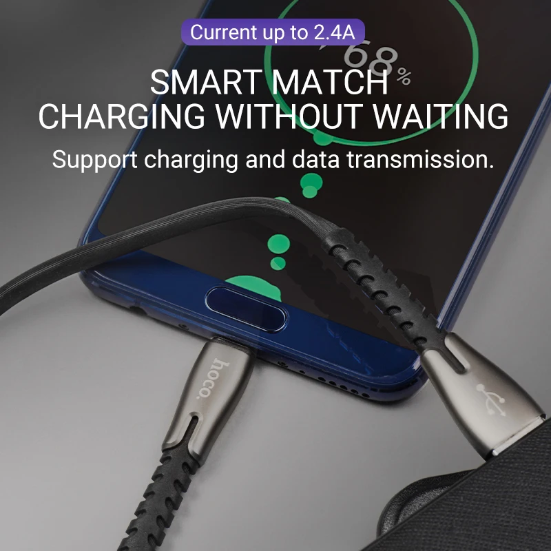 hoco usb type c кабель для зарядки и передачи данных тип с провод usb c для самсунг сяоми зарядное устройство юсб тайп си для андроид провод юсби си 2.4A плоский кабель c type cable усиленный зарядник шнурок зарядка
