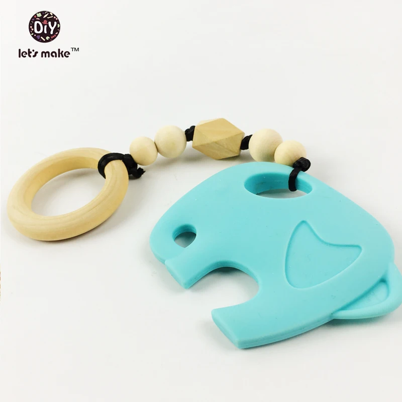 Let's make-Anillo de dentici&oacute;n de madera para beb&eacute;, juguete mordedor seguro, ecol&oacute;gico, sonajero infantil, juguetes (2,75 "H13), pulsera de lactancia-5