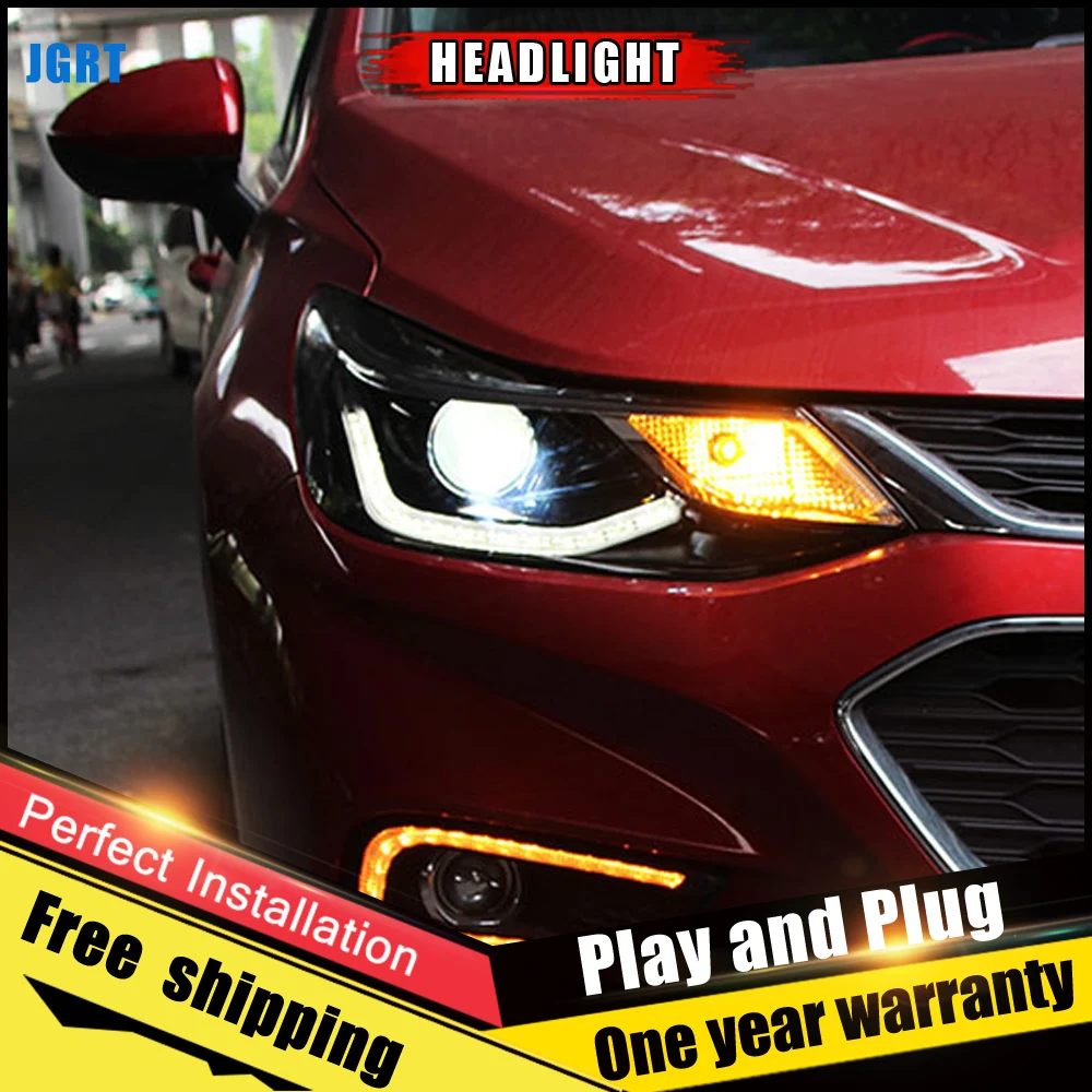 2 шт. автомобильный стиль светодиодный фары для Chevrolet Cruze- для Cruze фара Объектив двойной луч H7 HID Xenon bi xenon объектив