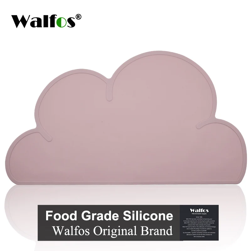 Walfos,, пищевой силиконовый коврик, для малышей, для детей, жаростойкий коврик, жаростойкий силиконовый коврик для стола, коврик для столовой - Цвет: Розовый