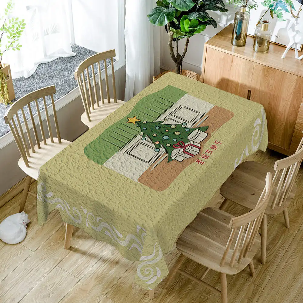 Color 5 140 см* 180 см Европейский стиль полиэстер 3D скатерть мультфильм автомобиль Рождественская елка узор Водонепроницаемая прямоугольная Свадебная скатерть - Цвет: Color 5