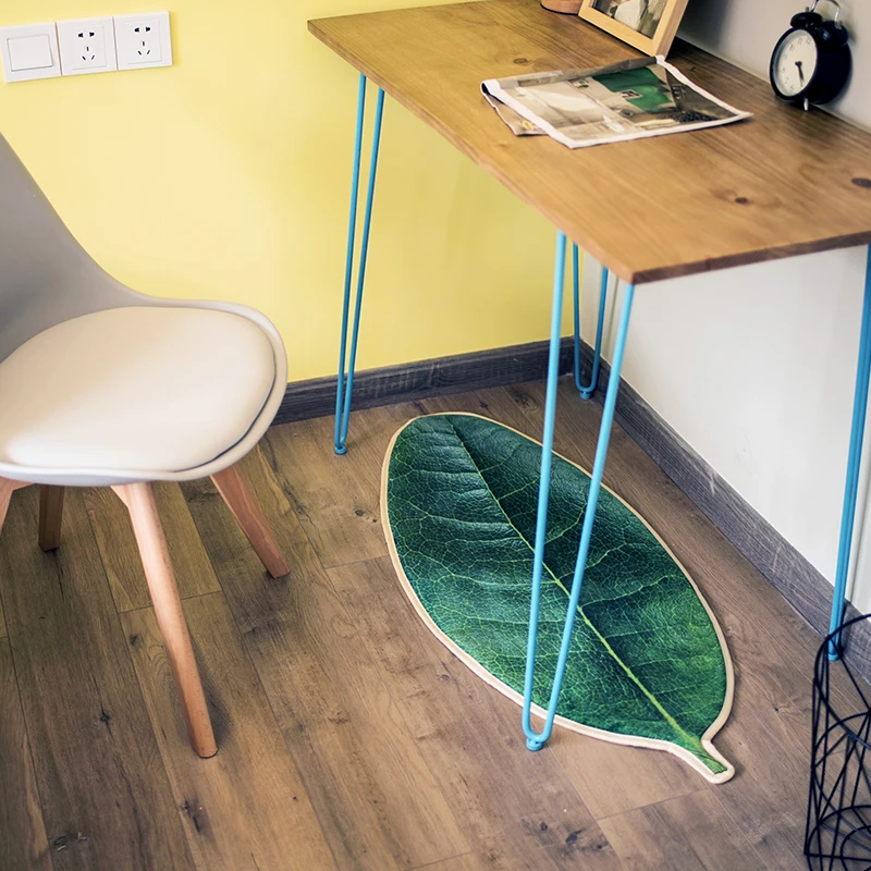 3D дизайн зеленый узор листья гостиная спальня коврик нескользящий ванная кухня