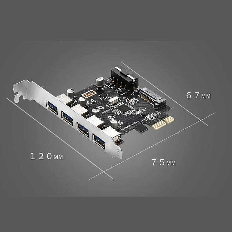 5 Гбит/с 4 порта USB 3,0 Riser card PCIe Плата расширения с 4 Pin или SATA 15 Pin источник питания