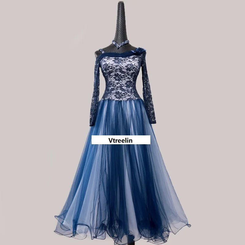 Обычай Кружева стандартный бальный платье для женщин танцевальные платья