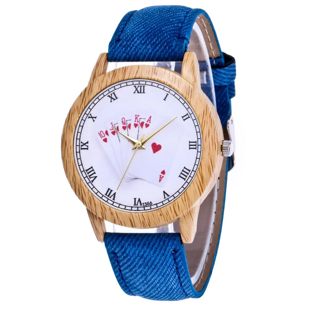 Джинсовый ремешок из коровьей кожи с рисунком игральных карт кожаные стеклянные