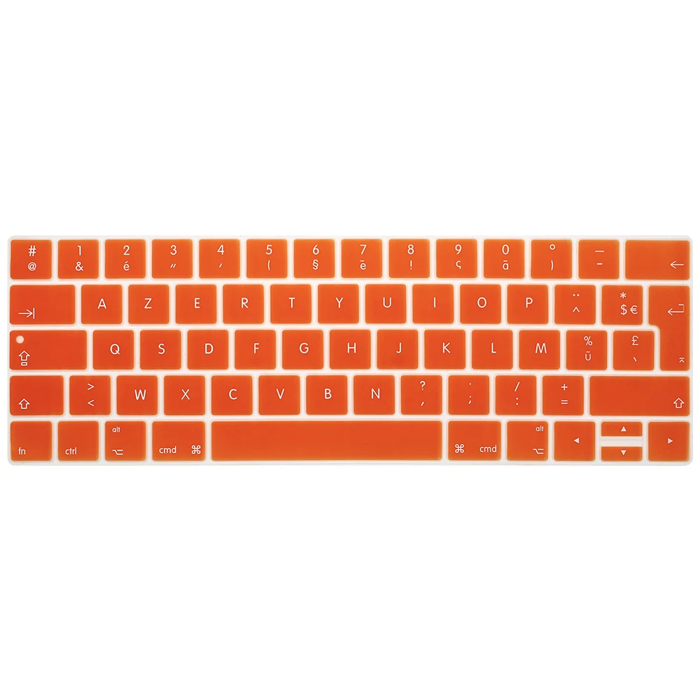 ЕС французский язык AZERTY силиконовый чехол для клавиатуры для Macbook Pro retina 13 15 TOUCHBAR моделей A1706 A1707 - Цвет: Orange