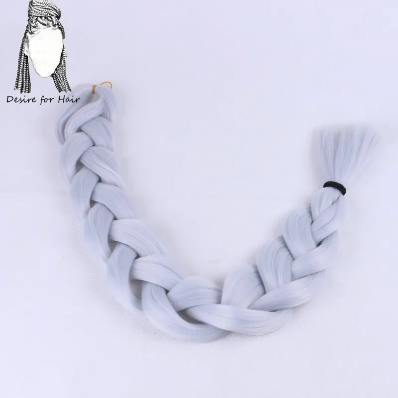 # Серебристо-Серый Desire for hair, 1 упаковка, 82 дюйма, 165 г, большие синтетические косы, волосы для маленьких скручивания, косички, плетение, наращивание волос - Цвет: # Серебристо-Серый