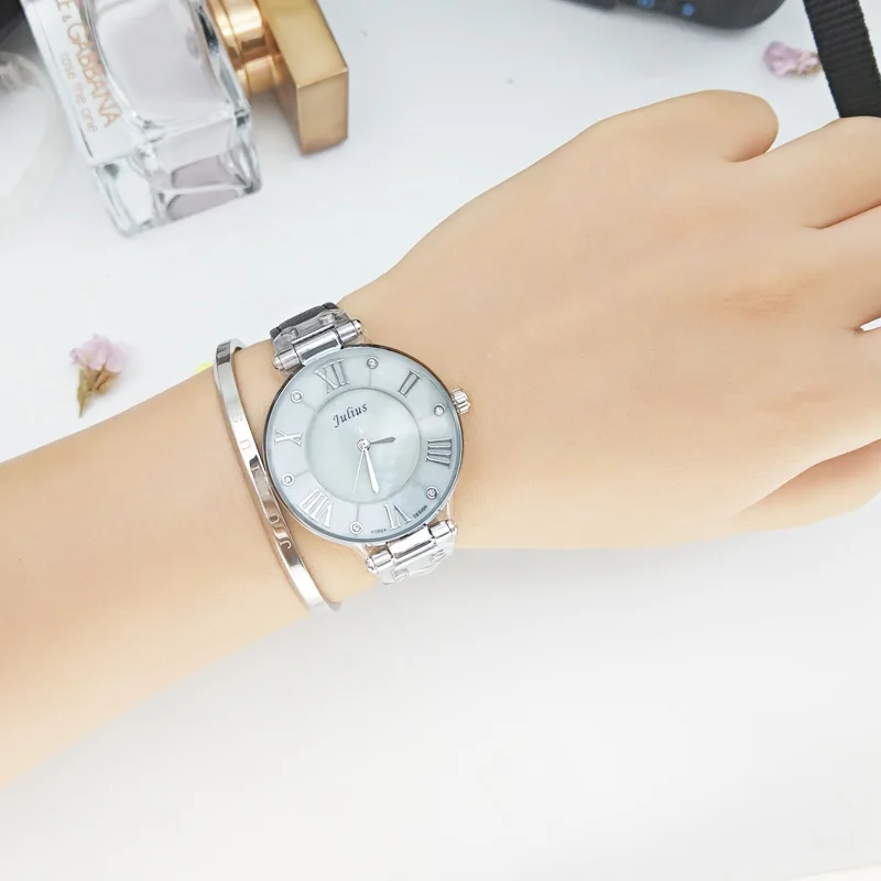 Часы наручные Julius женские с браслетом из натуральной кожи в стиле ретро |