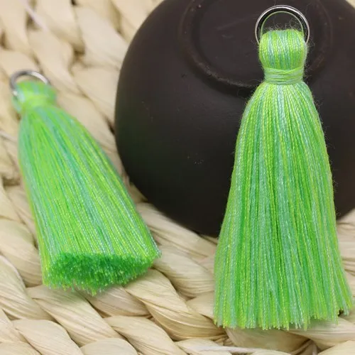 Light Green Fruit GR Смешанный хлопок бахрома 5,5 см Красочные кисточки Богемия Ювелирные изделия Поиск DIY браслет ожерелье изготовление принадлежности аксессуары 10 шт - Цвет: Light Green Fruit GR