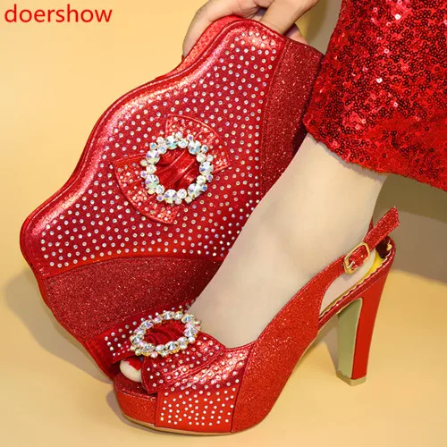 Doershow новый комплект из туфель и сумочки в африканском стиле для женщин