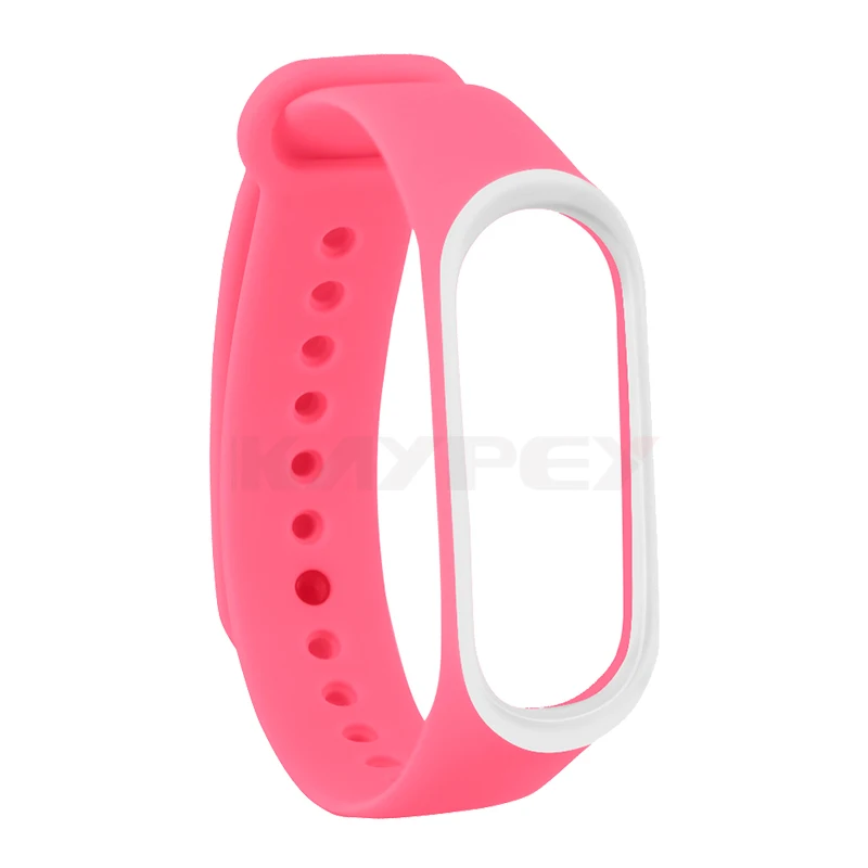 Pink White Мягкий браслет для Xiaomi mi band 4 3 ремешок силиконовый ремешок для mi band 3 Correa умные аксессуары mi band 3 4 ремешок браслет - Цвет: Pink White