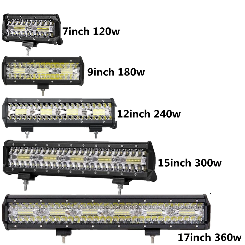 7 &quot120 Вт 9&quot 180 12 &quot240W 15&quot 300 17 &quot360 20 дюймов 420 внедорожный светодиодный