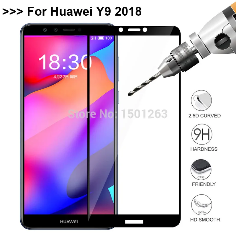 Полное покрытие закаленное Стекло для huawei Y5 Y6 Y7 Y9 Prime 2018 P20 Pro Lite Nova 3 3i Экран