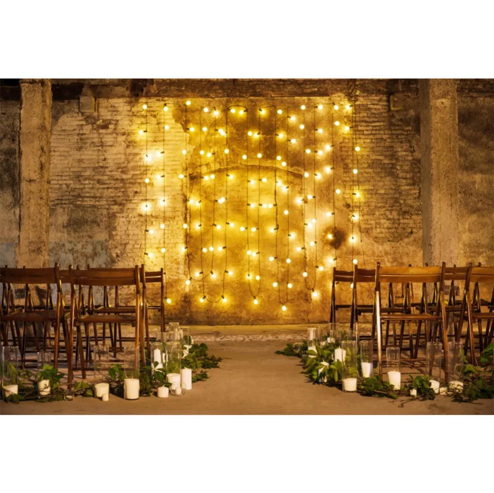 Laeacco старый Свадебный церемонии кирпичная стена лампочсветильник стул свеча