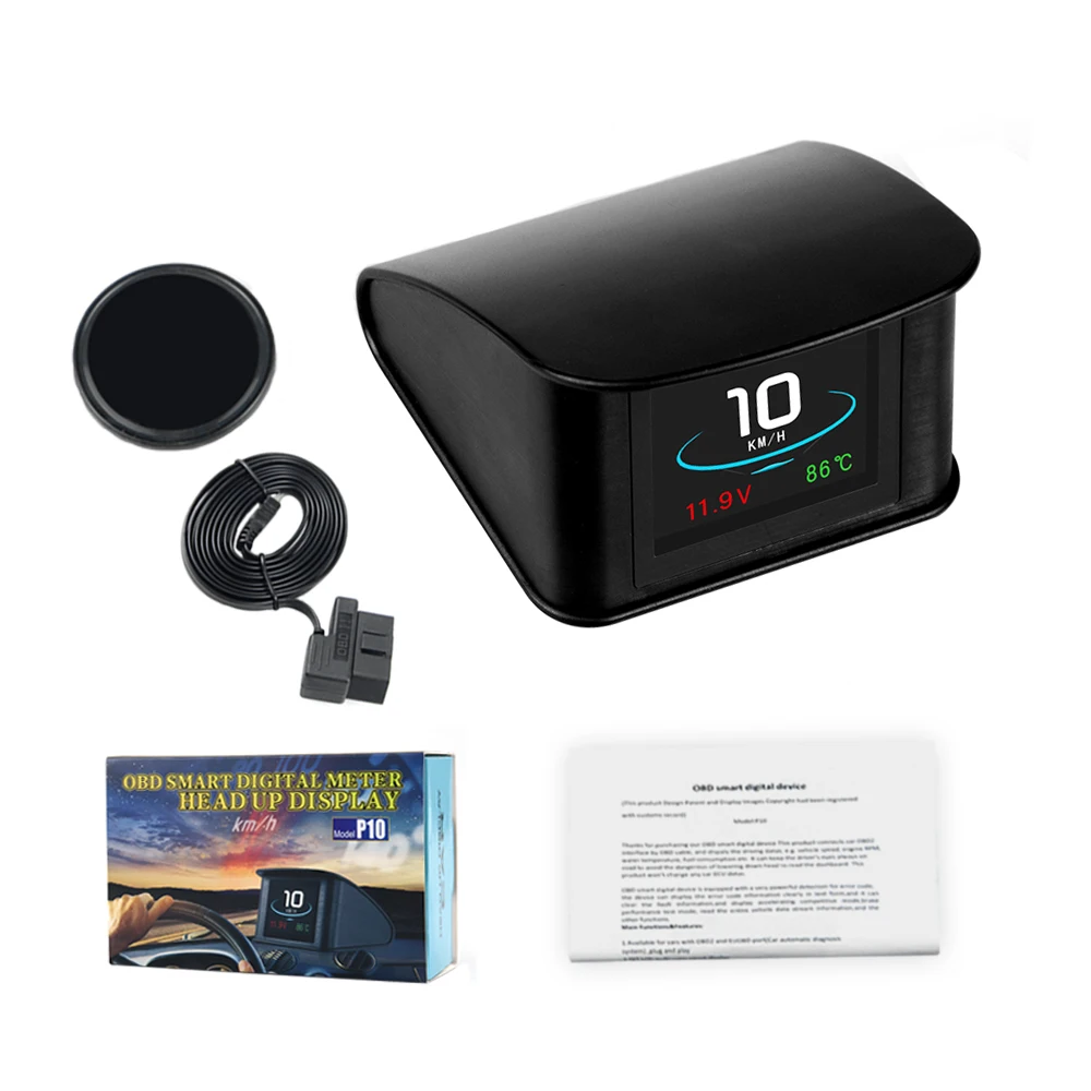 Автомобильный бортовой компьютер P10 цифровой OBD2 OBD дисплей спидометр датчик
