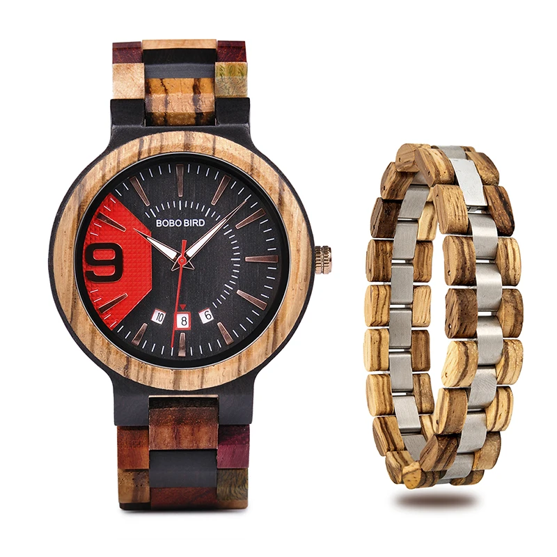 Reloj hombre BOBO BIRD, мужские часы с браслетом, деревянные часы, отображение даты, Япония, мужские кварцевые часы, мужские отличные подарки