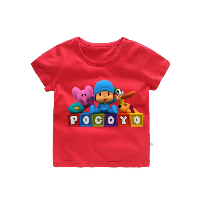 2019 cartoon pocoyo T-Shirt Cotton clothes Summer mouse T Shirt For Boys Tops Kids Children short sleeve Clothes | Мать и ребенок