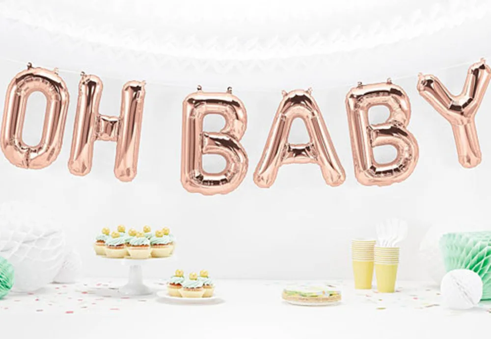 Kuchang, 6 шт./лот, 16 дюймов, с надписью "OH BABY", гелиевая фольга, праздничные украшения из шаров, для детского душа, принадлежности для дня рождения, воздушные шары, Декор