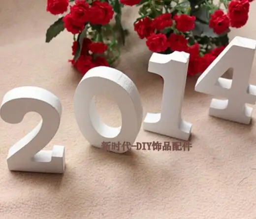 Сувениры для вечеринок деревянные цифры буквы белое дерево Алфавит номера