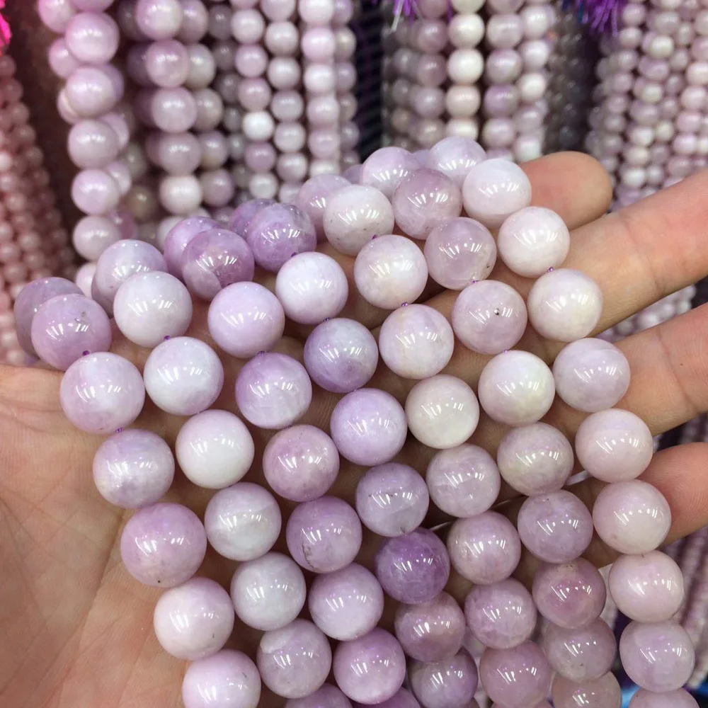 Бусины Из Натурального фиолетового камня spoduмола кунцит бриллиантовое ожерелье