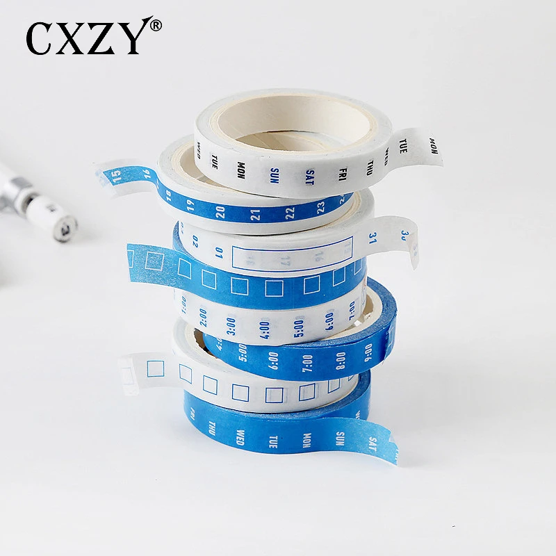 CXZY 4 шт./компл. синяя неделя планировщик васи лента пакет декоративная Маскировка