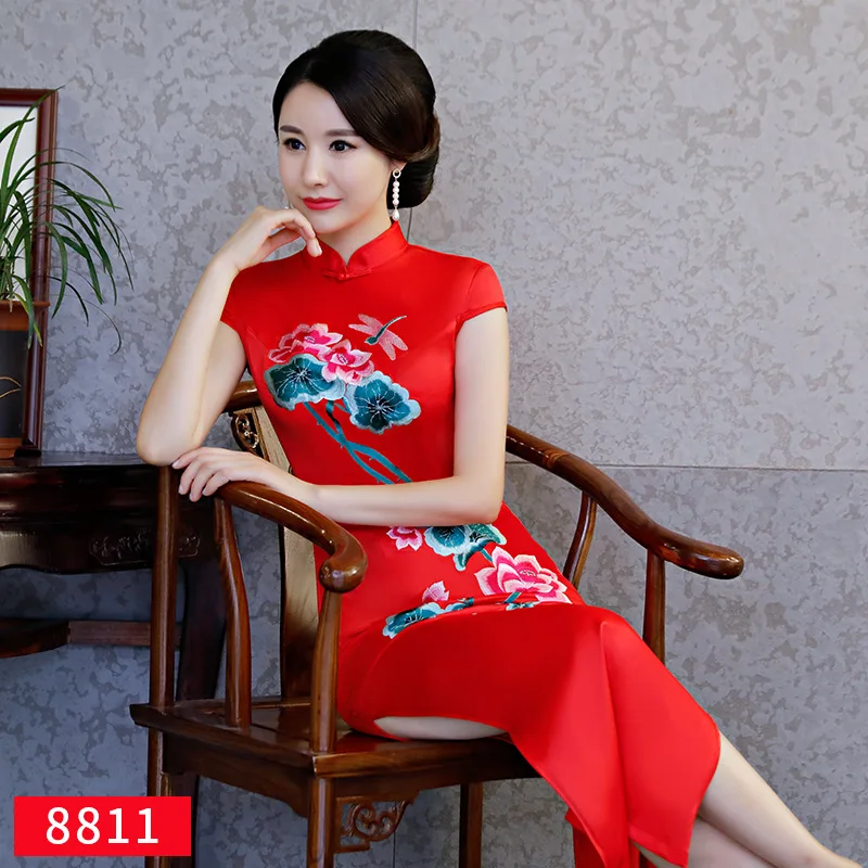 Узкое платье Ципао Китайский классический женский сексуальный тонкий Qipao