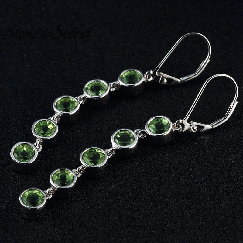 Natural Peridot 925 Sterling Silver Drop Earrings 4.60 Ctw | Украшения и аксессуары