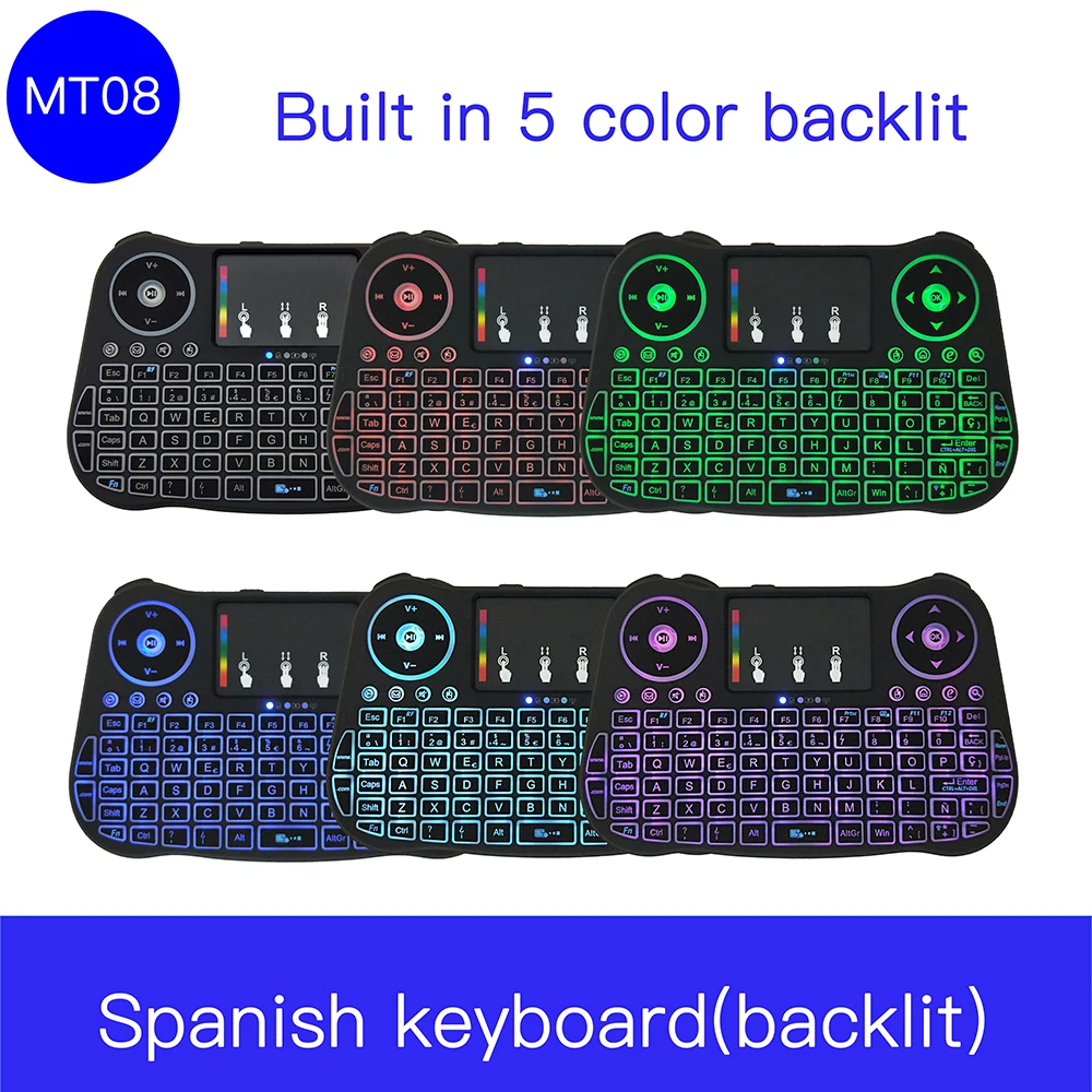 Slim Portable Mini Wireless Keyboard MT08 Spanish For Tablet Laptop Smartphone iPad Support IOS Android System Phone Universal | Компьютеры