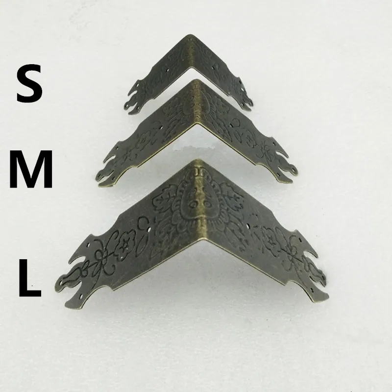 Винтаж Чемодан Чехол Коробка угловой резной узор углов декоративное ремесло