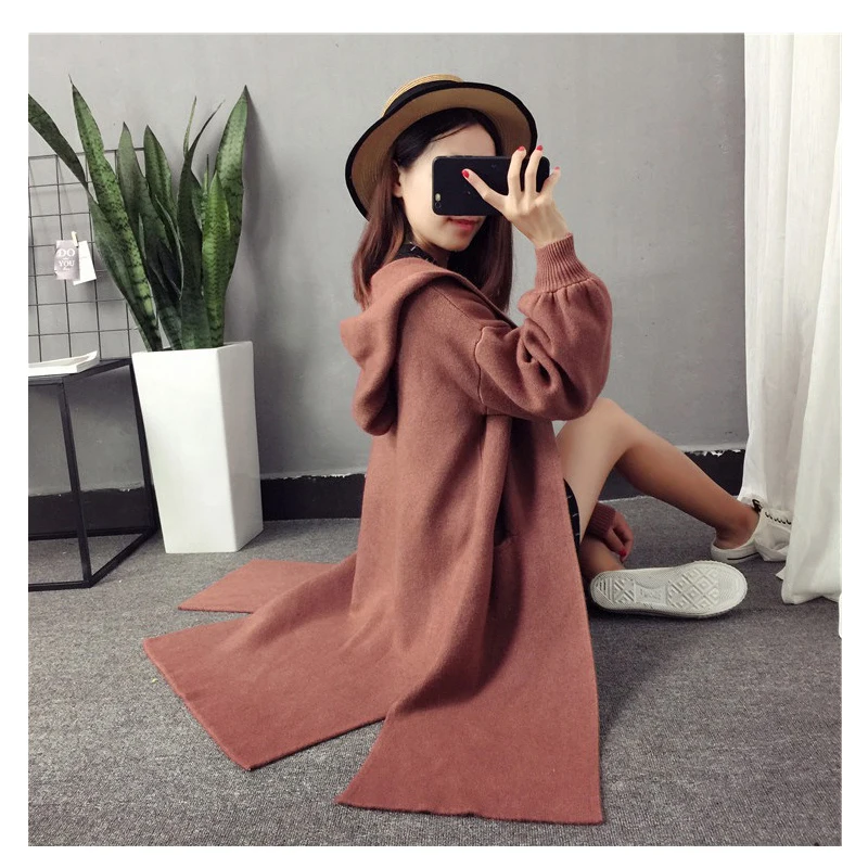 WT005 Harajuku длинный кардиган для девушек весенние модные длинные свитера женщин