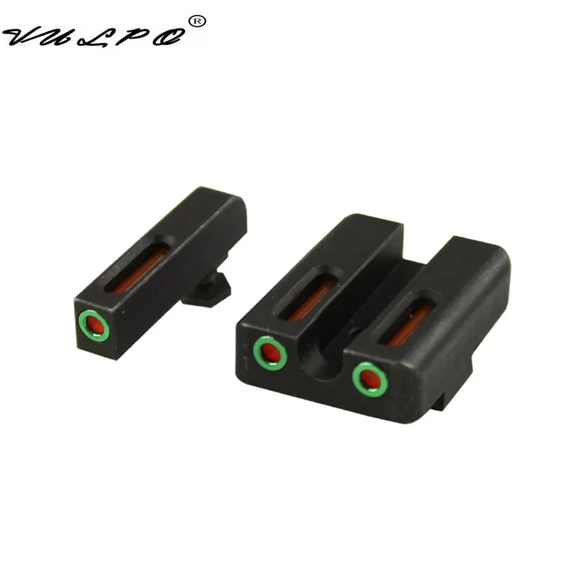 VULPO Glock Sight Steel Made красный зеленый волоконно оптический передний с боевым задним