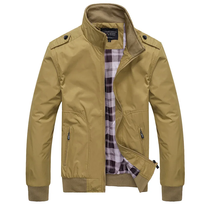 

Mens Jackets Spring Autumn Casual Coats Solid Mens Sportswear Stand Collar Slim Jackets Male Bomber Jackets Windbreaker