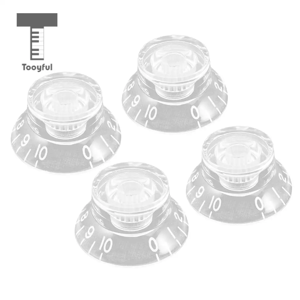 Tooyful 4pcs Acrylic Bell Speed Control Knobs Guitar Tone Volume for LP Electric Replacement Parts | Спорт и развлечения