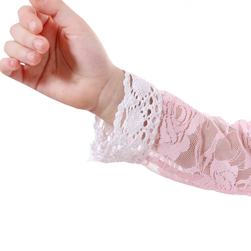 Kaiya Angel/Одежда для девочек весеннее платье розовое кружевное с длинными рукавами