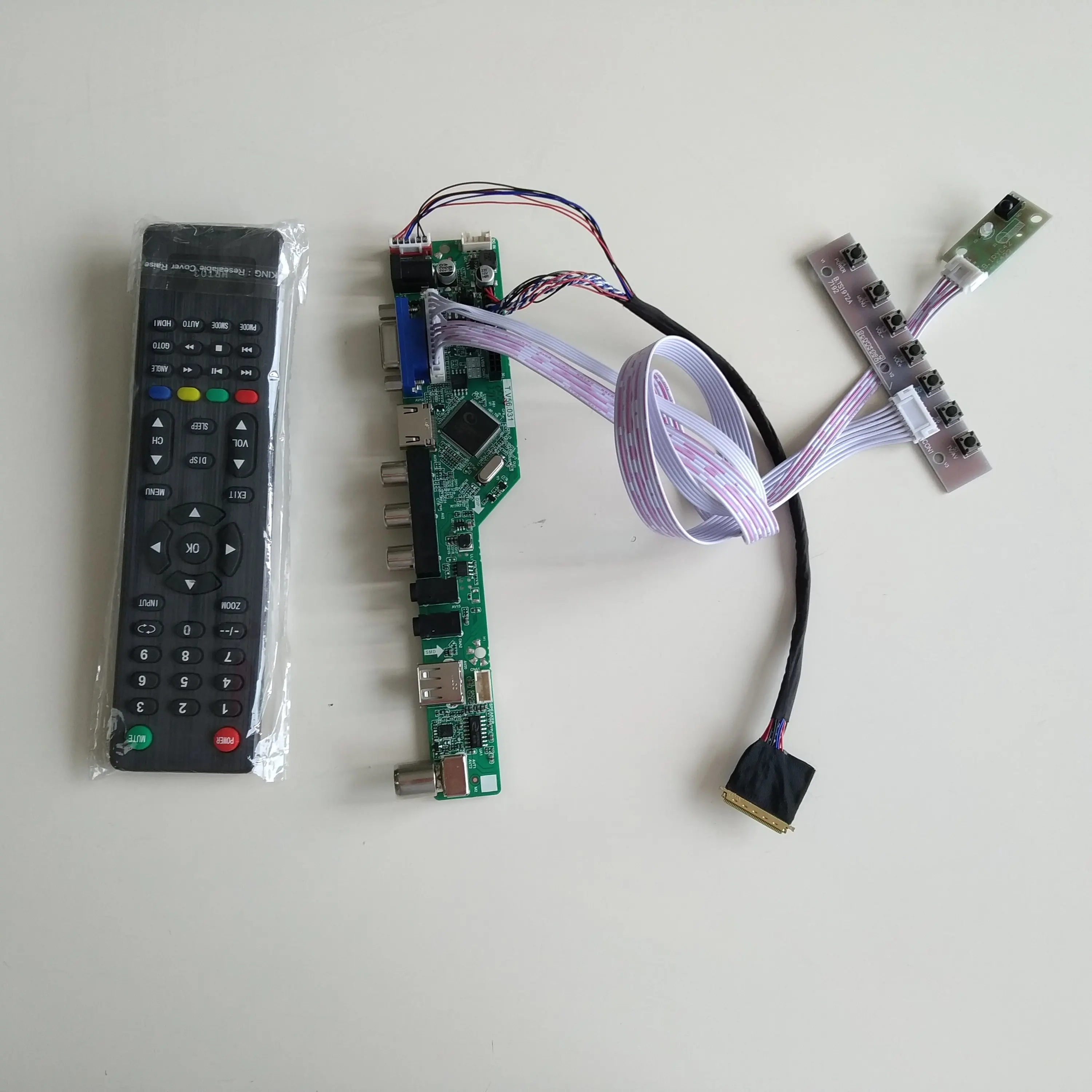 

DVI VGA LCD Controller board Kit TV TV56 USB AV Audio RF HDMI for 1920X1080 panel B156HW02 V.5 LED screen 15.6"