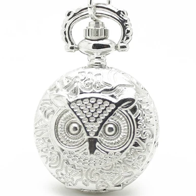 (3002 S) модные серебряные стимпанк часы в виде совы ожерелье карманные цепочка