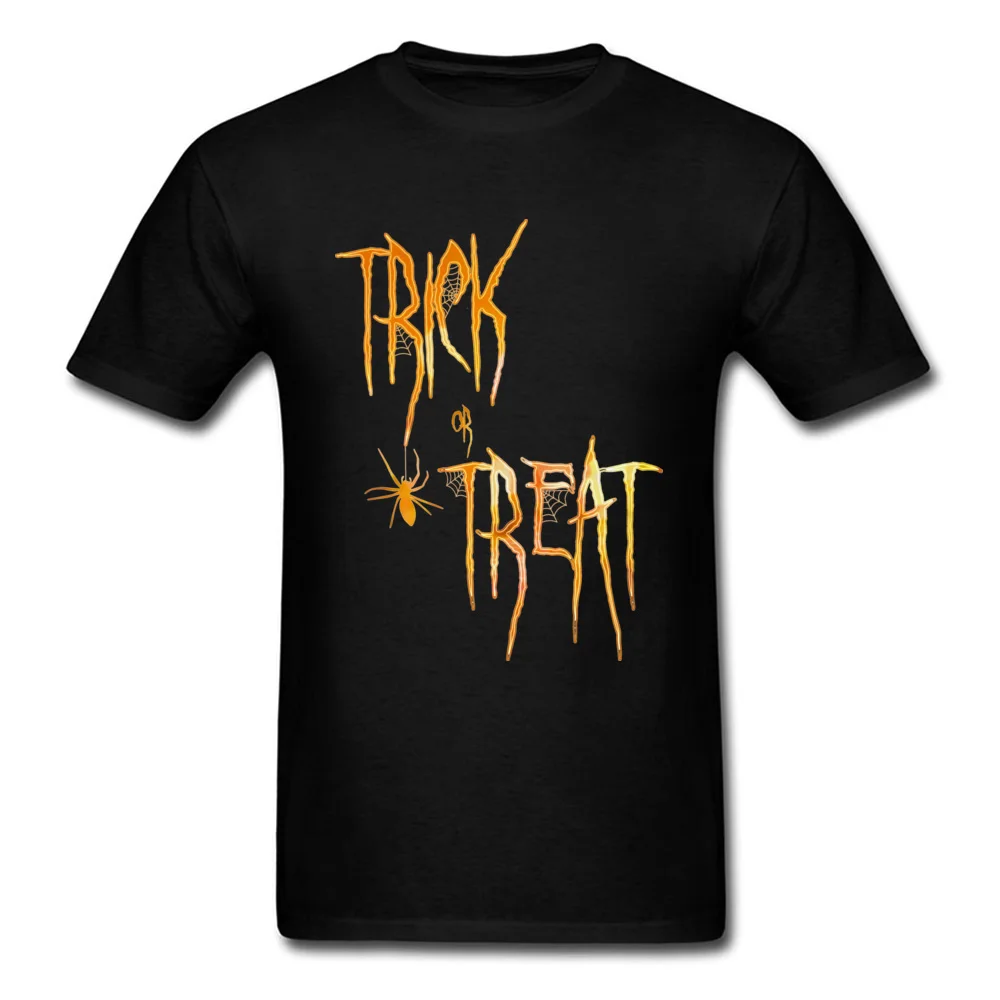 Мужская футболка с надписью Trick Or Treat черная коротким рукавом индивидуальный