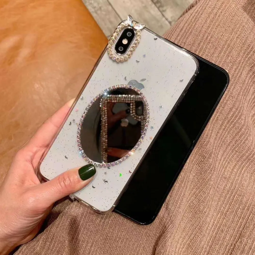 LaMaDiaa зеркальный чехол для телефона iphone 7 8 6s 6 plus X XR XS Max Симпатичные из мягкого ТПУ