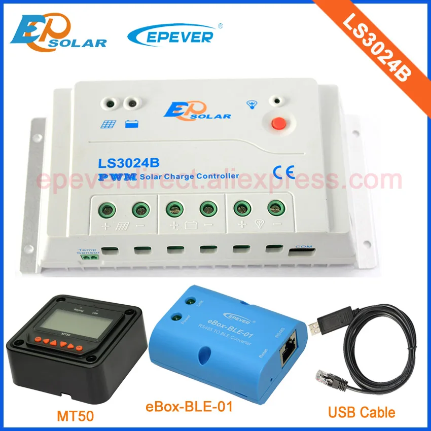 

EPsolar PWM LS3024B 30A 30amps EPEVER LandStar series MT50 remote Meter solar controller eBOX-BLE-01 bluetooth function