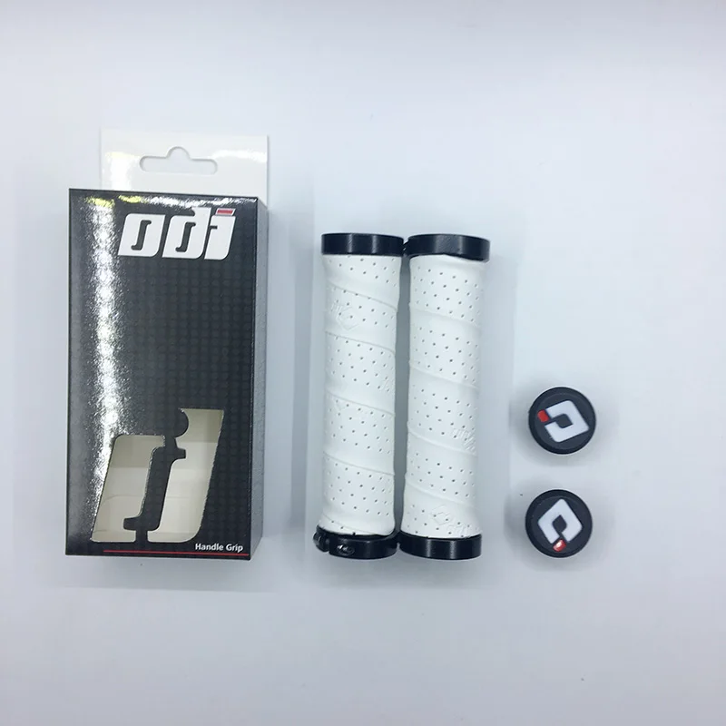 Белый ODI велосипедные ручки руль MTB Дорожный складной руль Набор EVA+ PU нескользящий амортизатор Сверхлегкий фиксатор - Цвет: Белый