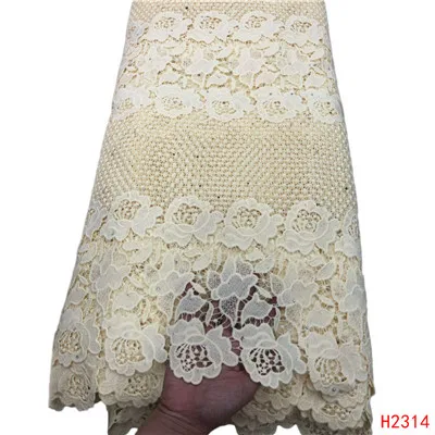 light yellow lace Африканская жаккардовая ткань ФРАНЦУЗСКИЙ шнур кружевная ткань водорастворимое платье кружево высокое качество нигерийский гипюр кружевная ткань - Цвет: light yellow lace