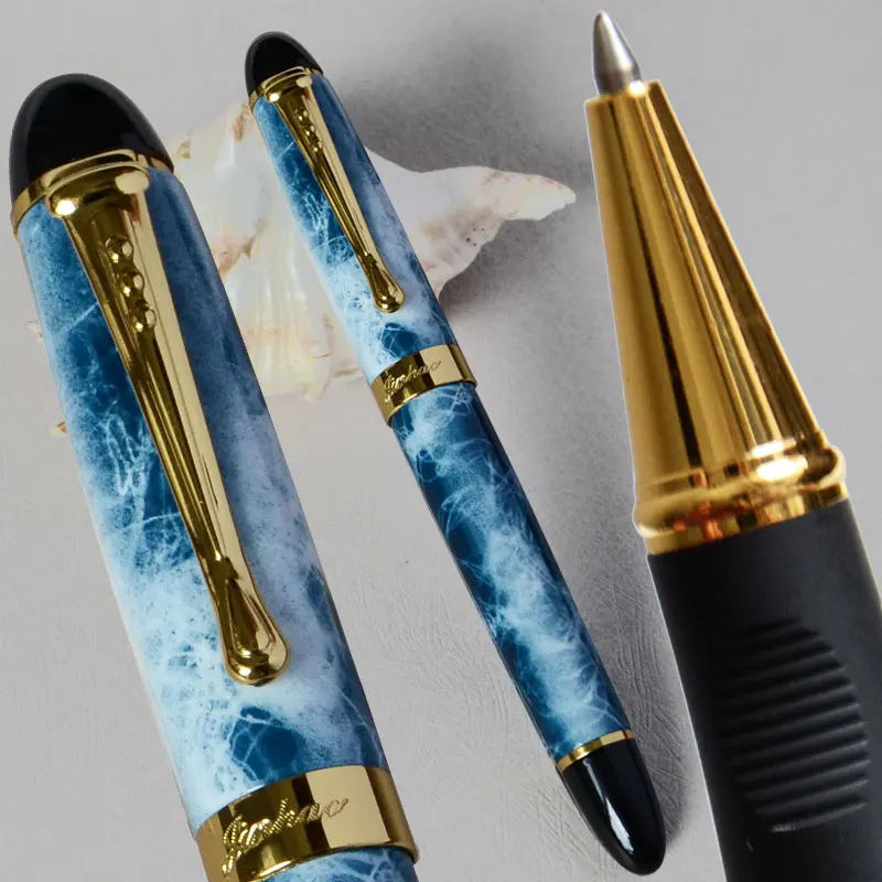 pen as picture show JINHAO X450 серый мрамор и золотой РОЛИК ручка Фиолетовый Синий Розовый Красный коралл белый зеленый черный 21 цветов для выбора JINHAO 450 - Цвет: pen as picture show