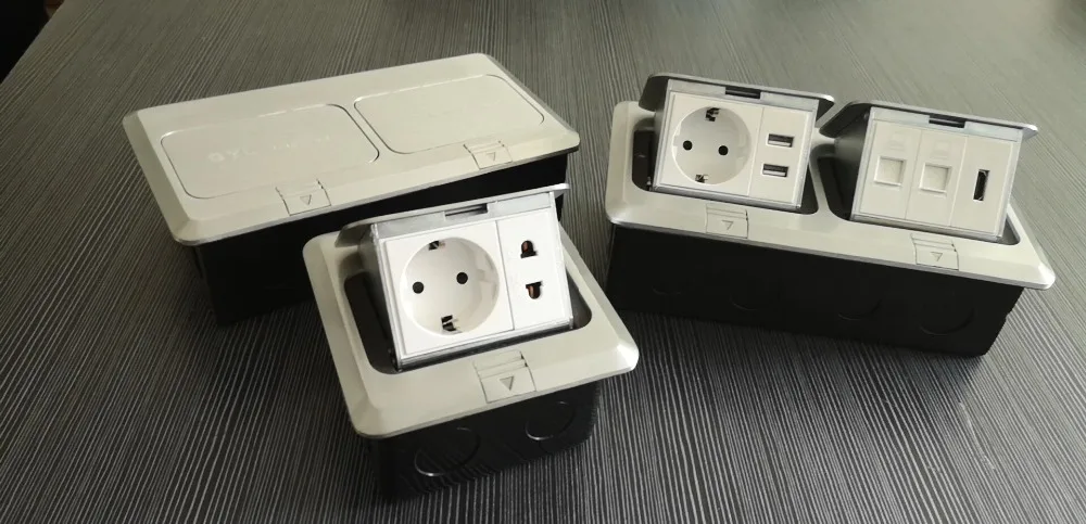 Всплывающая электрическая розетка напольная розетка HGD-3F с HDMI и RJ45/продвижение фабрики электрическая крышка из алюминиевого сплава напольная коробка