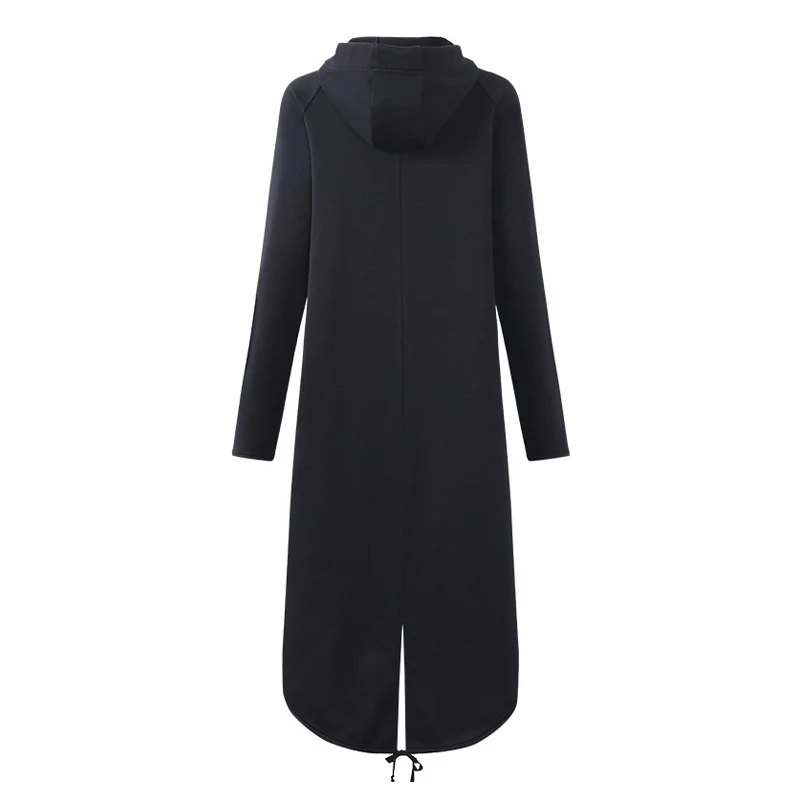 Женское осеннее пальто на молнии хлопковая ветровка с капюшоном и длинными