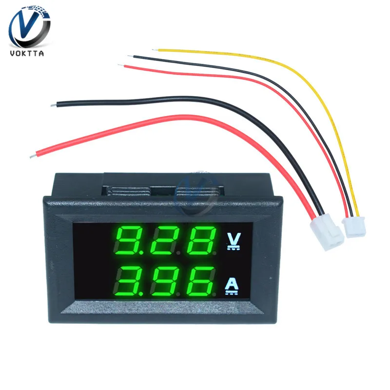 Green Green Display 0,5" 0,56 дюймов синий красный двойной светодиодный дисплей Мини цифровой вольтметр амперметр DC 100 в 10A Панель Ампер Вольт Напряжение Ток метр тестер - Цвет: Green Green Display